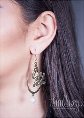 Gold Plated Calligraphy Earring