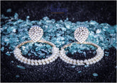 Circle Pearl Earring With Cubic Zirconia Diamond