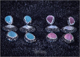 Cubic Zirconia Diamonds With Natural Stones Earring