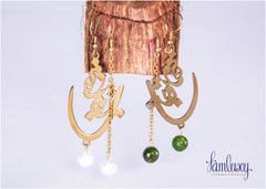 Gold Plated Calligraphy Earring
