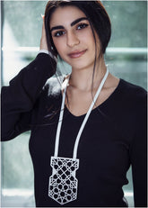 Leather and Plexiglass Necklace