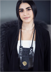 Leather and Plexiglass Necklace