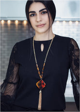 Gold Plated Long Fashion Necklace