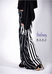 Strip Black and White casual loose pant