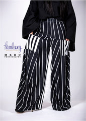 Strip Black and White casual loose pant