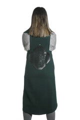Green Customize vest with Leather Laser Cut on back