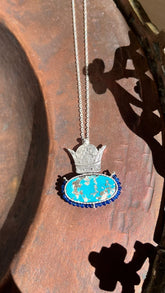 Silver Handmade Turquoise & Agate Stones Necklace