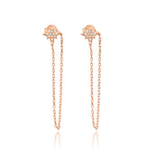 Push Back Ear Thread Earring Sterling Silver Chain Earrings