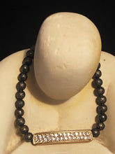 Dark Grey and Crystal Plate Bracelet