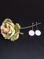 Shinny White Circle Earring