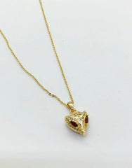 Rose Gold Snake Face Necklace