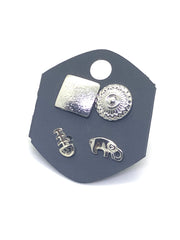 Multi Silver Earrings