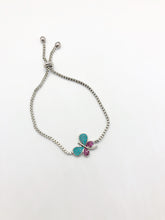 Silver Band Butterfly with Light Blue and Pink Colours