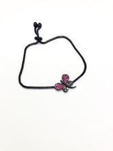 Silver Band Butterfly with Black and Pink Colours