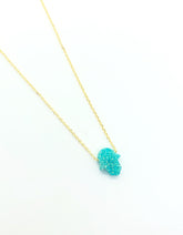 Green Mini Hamsa Necklace