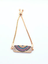 Rose Gold Rectangular Rainbow Fitted Bracelet
