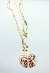 Long Gold SeasShell Necklace