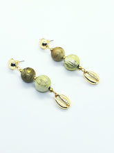2 Stone With Sea Shell Earrings