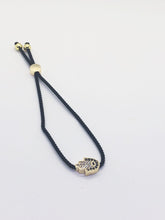 Gold Hamsa with Black Band Bracelet