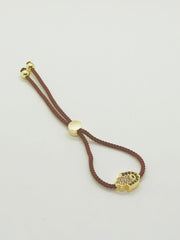 Gold Hamsa with Maroon Band Bracelet