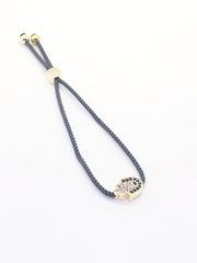 Gold Hamsa with Grey Band Bracelet