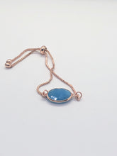 Rose Gold Light Blue Stone Bracelet