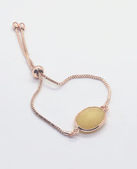 Rose Gold Yellow Stone Bracelet