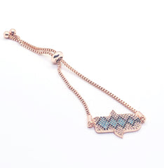 Rose Gold Fitted Hamsa Bracelet