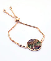 Rose Gold Rainbow Circle Bracelet