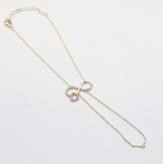 Gold Infinite Heart Hand Chain Bracelet