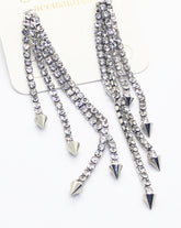 Silver Waterfall Spikes Earrings
