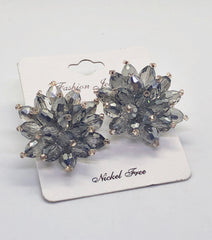 Grey Flower Earrings