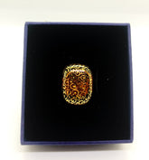 Gold Ring with Handmade Glass