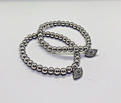 Sterling silver bracelet with zirconia evil eye