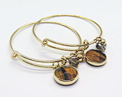 Gold Tiger eyes stone bangle