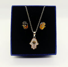 Sterling Silver Hamsa-Hand Set