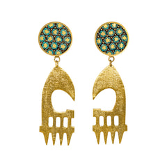 GOLD AX HEAD EARRINGS