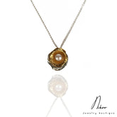 Sterling Silver Gold Plated Necklace with Pearl