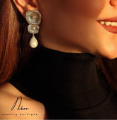 Sterling Silver Gold Plated Earrings with Pearl