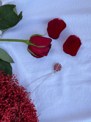 Silver Pomegranate With Ruby Stone