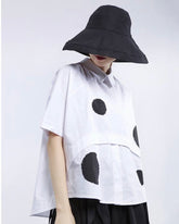 Loose Polka-dot Split-joint Shirt