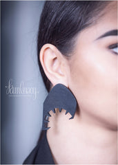 Handmade Gold Plated Leather Earring