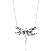 Origami Dragonfly Minimalist Design Sterling Silver Pendant