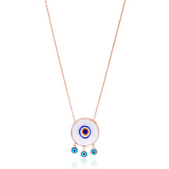 925 Sterling Silver Enamel Evil Eye Handcrafted Pendant