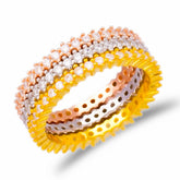 Zircon Bar Pave Band Ring Handmade 925 Sterling Silver