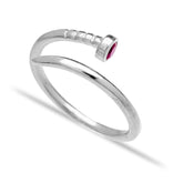 Handcrafted Silver Adjustable Nail Ring