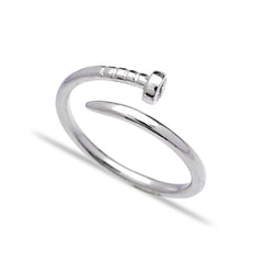 Handcrafted Silver Adjustable Nail Ring