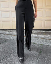 High Waist Fold Pleated Pants
