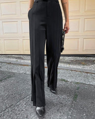 High Waist Fold Pleated Pants