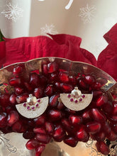 925 Silver pomegranate earrings with Ruby stones